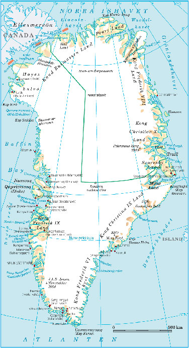 Karta över Grönland